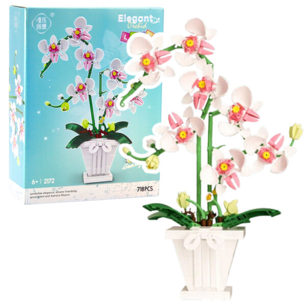Mamido Stavebnice orchidej v květináči 718 dílů
