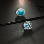 Náušnice Swarovski Elements Sophie Topaz, Modrá