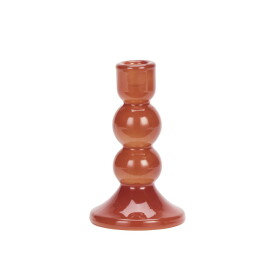 MADAM STOLTZ Skleněný svícen Red 15 cm, červená barva, sklo