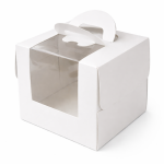 Cake star dortová krabice LILI bílá s okénkem a úchytem 26 x 26 x 17cm