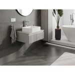 MEXEN/S - Rivel koupelnová skříňka pod umyvadlo 70 cm s deskou, 1 šuplík, reliéf , šedá mat 91A20-07023-1-BFC62