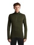 Pánské merino triko dlouhý rukáv, 1/2 zip ICEBREAKER Mens 260 Tech LS Half Zip, Dark Loden velikost: L
