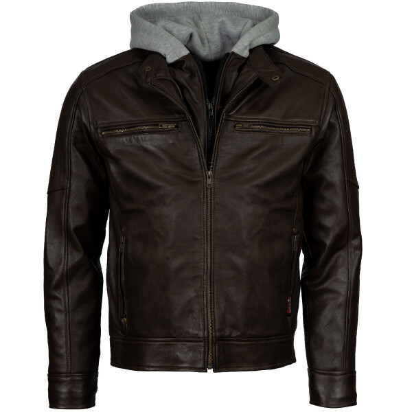 Pánská Kožená Bunda Tristan Quinc Brown Brixton Hnědá Velikost: M