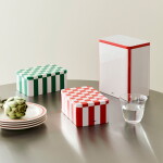 HAY Plechová dóza s víkem Red / Off White Small, červená barva, kov