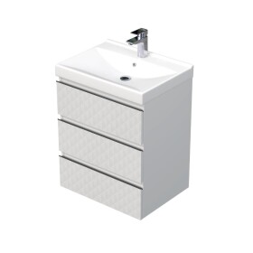 Koupelnová skříňka s umyvadlem SAT Cube Way 60x71x46 cm bílá mat CUBE3D46603ZBVER CUBE3D46603ZBVER
