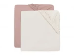 Jollein Prostěradlo napínací 40/50 x 80/90 cm Wild Rose/Ivory 2 ks (2511-501-68013)