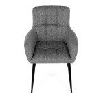 Židle jídelní, světle šedá látka, černý kov