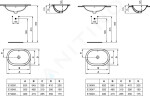 IDEAL STANDARD - Connect Umyvadlo zápustné, 550x380 mm, s přepadem, bílá E504701