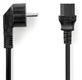 Nedis Napájecí kabel Typ F - IEC-320-C13 úhlový černá / Napájecí kabel / 10 A / 2 m / PVC (CEGL10015BK20)