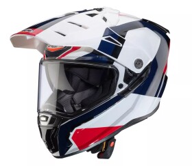 Helma na motorku Caberg Tanami Scram white/red/blue - M / bílá