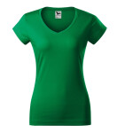 Fit V-neck tričko dámské středně zelená S