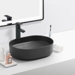 Erga Saanvi, umyvadlo na desku 600x370x135 mm, černá matná, ERG-V03-9720B-M-001-BK
