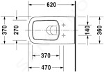 DURAVIT - DuraStyle Závěsné WC Compact, s WonderGliss, bílá 25370900001