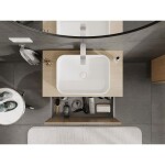 MEXEN/S - Rivel koupelnová skříňka pod umyvadlo 80 cm s deskou, 1 šuplík, reliéf , dub 91A20-08047-1-BFC81