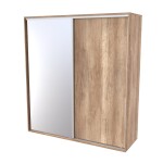 Nábytek Mikulík Skříň FLEXI 2 - dveře plné a zrcadlo ROZMĚR: (š/v/h) 200 x 240 x 65 cm