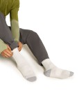 Pánské merino turistické ponožky ICEBREAKER Mens Hike+ Ultralight Quarter, Ecru Heather/Alloy velikost: 42-44 (M)