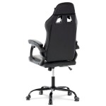 Herní křeslo, šedá a černá ekokůže, houpací mechanika, opěrák 135°