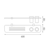 Nimco Bormo chrom police a sklenky na kartáčky BR X360-58DW-26 BR X360-58DW-26