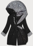 Černá dámská bunda parka kapucí (B8042-1026) odcienie czerni