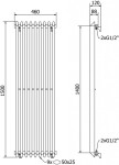 MEXEN - Atlanta otopný žebřík/radiátor 1500 x 460 mm, 894 W, bílá W211-1500-460-00-20