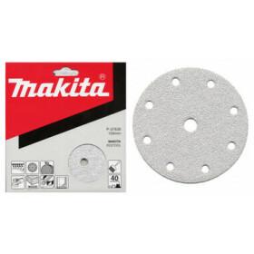 Makita P-37910 / Brusný papír na dřevo | kov | kámen / Zrnitost 240 / Průměr 150 mm / 9 otvorů / 10 ks (P-37910)