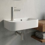 CERANO - Umývátko keramické Pulo - závěsné levé - bílá lesklá - 37x25 CER-680375