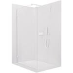 CERANO Sprchová zástěna Walk-in Orbis Round L/P - 8 mm - kulatá vzpěra - bílá matná, transparentní sklo - 120x200 cm
