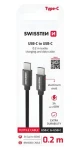 Swissten Textile černá / Datový kabel / USB-C na USB-C / 0,2 m (71527208)