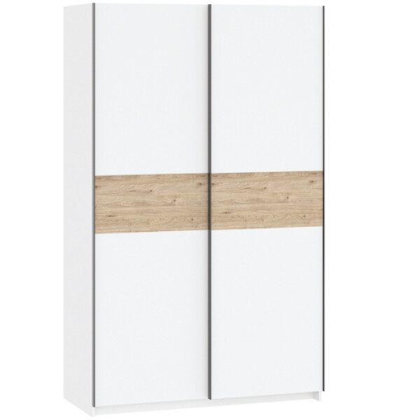FRONTI Šatní skříň BERNO 120 - bílá + jackson hickory 22008