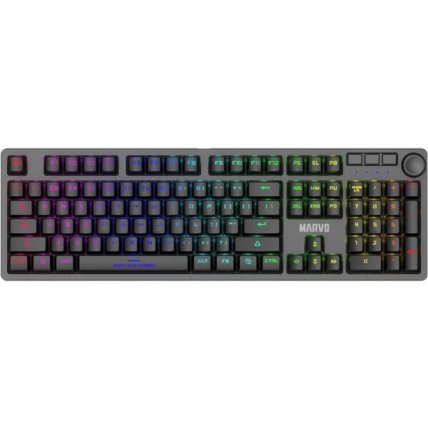 Marvo KG954 (US) černá / mechanická klávesnice / USB / RGB / US layout / Jixian Blue / 1.6m (KG954 EN)