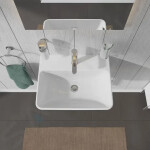 DURAVIT - ME by Starck Umyvadlo 550x440 mm, s přepadem, s otvorem pro baterii, WonderGliss, bílá 23355500001