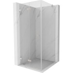 MEXEN/S - Lunar-F sprchový kout skládací dveře levá 90 x 70, transparent, nikl kartáčovaný 836-090-070-97-00-L