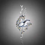 Vánoční brož Swarovski Elements Rudolf 1 - vánoční sob, Světle modrá