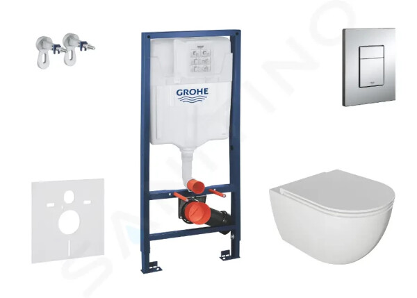 GROHE - Rapid SL Set předstěnové instalace, klozetu Oudee a sedátka softclose, tlačítko Skate Cosmopolitan, chrom SANI11BA1104