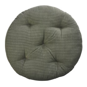 MADAM STOLTZ Kulatý podsedák Checked Dark Green Ø 45 cm, zelená barva, textil