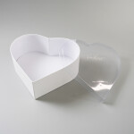 Cake star Dárkový box "srdce" pruhledné víko 25x23x10cm "M"