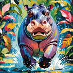 Puzzle Cherry Pazzi 500 dílků - Šťastný hroch