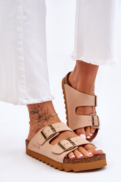 Klasické dámské pantofle Big Star LL274478 Béžové 37