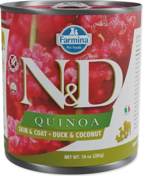 Farmina ND Quinoa Dog Skin Coat Kachna a kokos / Konzerva pro psy / 285 g / podpora kůže a srsti (L4-02628)