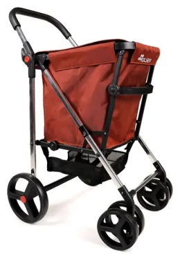 Rolser Basket MF 4Big červená oxid / Nákupní taška na kolečkách / 58 l / nosnost 50 kg / skládací