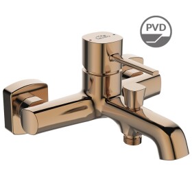 Laveo - Pola - nástěnná vanová baterie bez příslušenství, růžové zlato BAP_810D