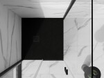 MEXEN/S - Stone+ čtvercová sprchová vanička 90 x 90, černá, mřížka černá 44709090-B