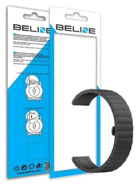 Beline Beautyblack černá / Pásek pro smartwatch / Ocelový / šířka 20mm
