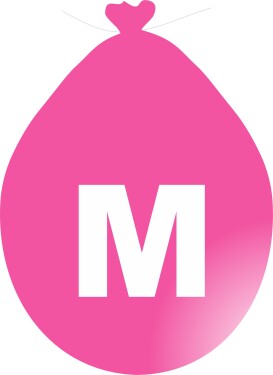 Balónek písmeno M růžové balonky.cz Balónek písmeno M růžové balonky.cz