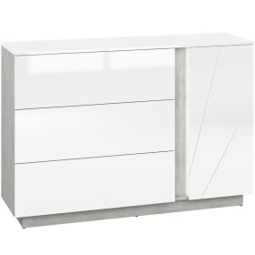 Komoda Lumens 138 cm, bílá / beton