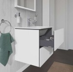 DURAVIT - L-Cube Umyvadlová skříňka 55x62x48 cm, 2 zásuvky, lesklá bílá LC624002222