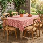 Vinylový ubrus ČERVENÉ KOSTKY 140 x 180 cm