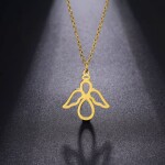 Pozlacený náhrdelník s přívěskem andělíčka - chirurgická ocel, Zlatá 45 cm + 5 cm (prodloužení)