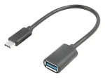 Lanberg USB-C (M) - USB-A (F) černá / Redukce / USB 3.1 / OTG / 15 cm (AD-UC-UA-04)