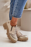 Dámské Polobotky Z Přírodní Kůže Béžové Maciejka 06177-04 40